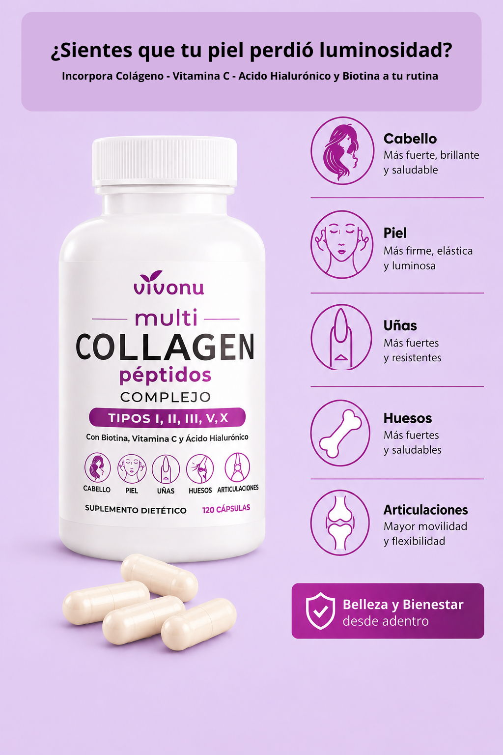 Complejo de Colágeno + Vitamina C | 120 Cápsulas